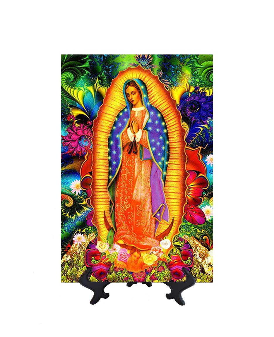 Our Lady of Guadalupe - Virgin Mary Art on Ceramic Tile – Christian Tile Art