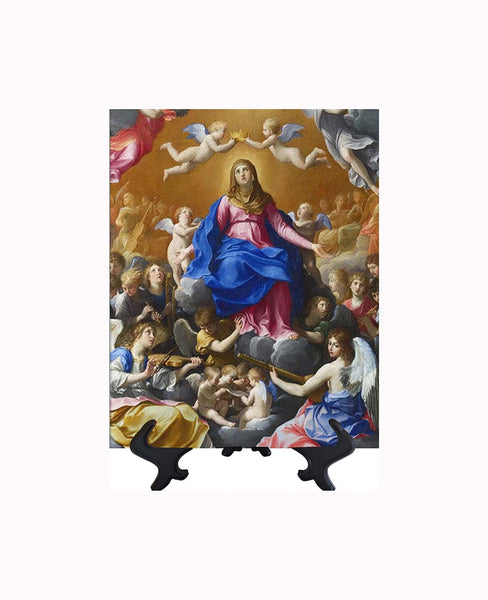 8x10 Coronation of the Virgin - Guido Reni -Coronation of Mary Queen of Heaven and Earth on stand & no background