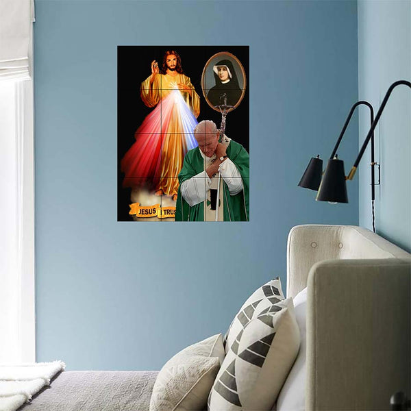 Alternate Divine Mercy JPII on wall & no background