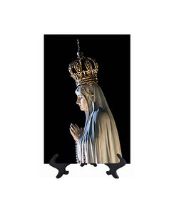 8x12 Our Lady of Fatima Pilgrim Virgin Statue on stand & no background