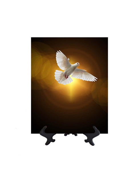 8x10 Holy Spirit in the form of a dove with the sun and its golden rays in the background & no background