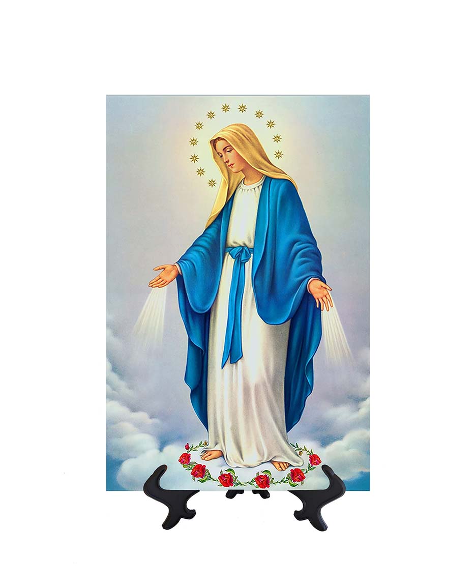 8x12 Immaculate Conception Portrait with Crown of Stars on stand & no background