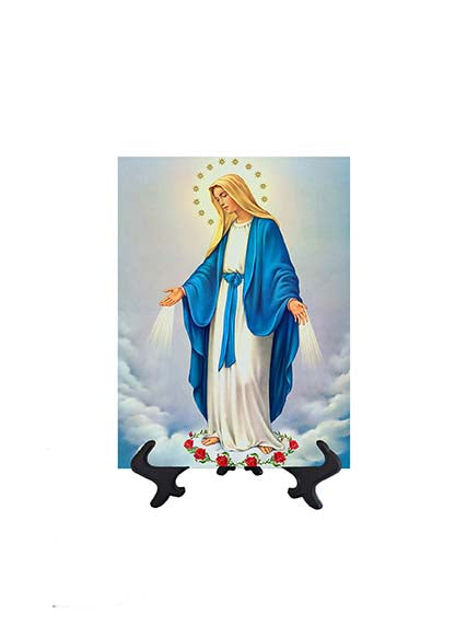 6x8 Immaculate Conception Portrait with Crown of Stars on stand & no background