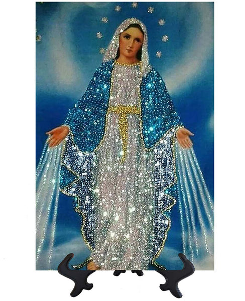 Main Immaculate Conception with sequins on stand & no background