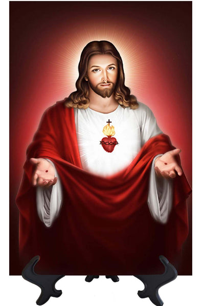 Main Sacred Heart of Jesus in Rose Red on stand & no background