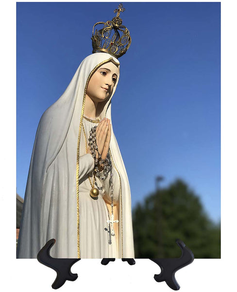 Main Our Lady of Fatima Statue on stand & no background