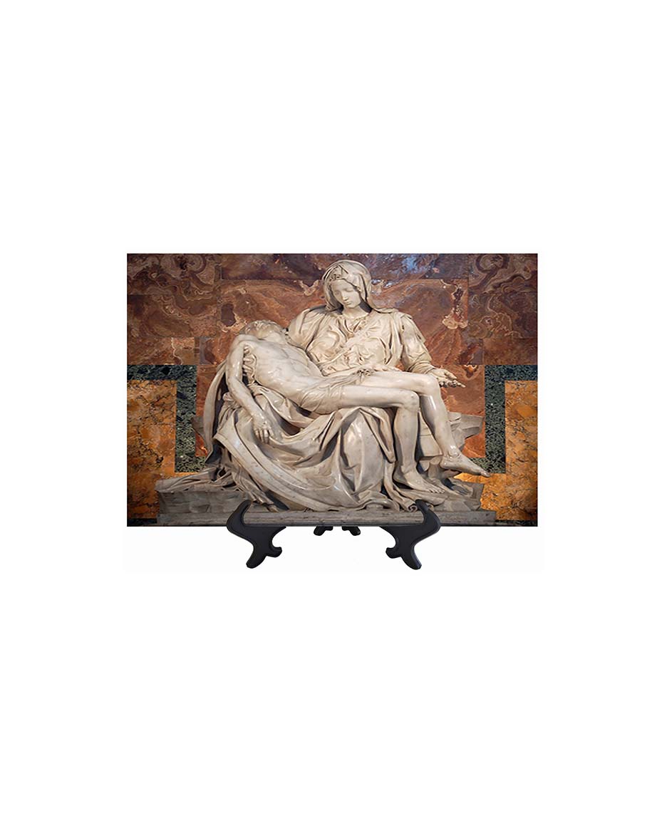 8x12 Photo of Michelangelo's Pieta statue on stand & no background