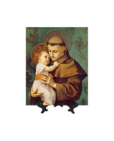 8x10 St. Anthony of Padua holding Baby Jesus on stand & no background
