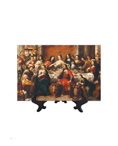 8x12 The Wedding Feast at Cana Renaissance Jesus Art on tile & no background