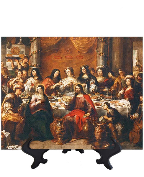 Main The Wedding Feast at Cana Renaissance Jesus Art on tile & no background