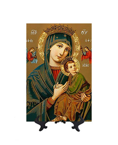 8x12 Our Lady of Perpetual Help holding the Christ Child on stand & no bckground