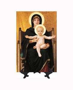 8x12 Virgin Mary with the Christ Child on ceramic tile & stand with no background