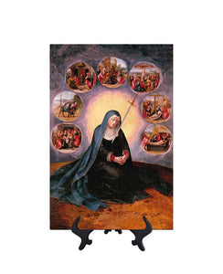 8x12 Our Lady of Sorrows - The Seven Sorrows of Mary on stand & no background