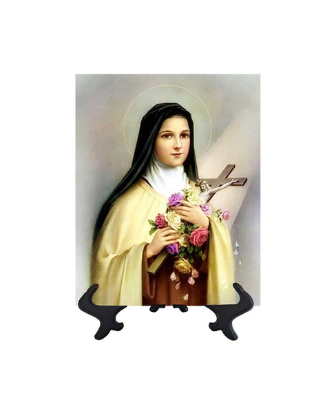 6x8 St. Therese of Lisieux - The Little Flower on stand & no background