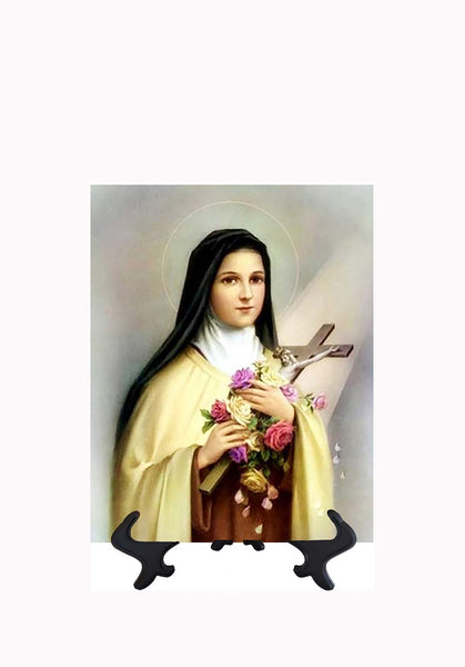 8x10 St. Therese of Lisieux - The Little Flower on stand & no background